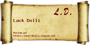 Lack Dolli névjegykártya